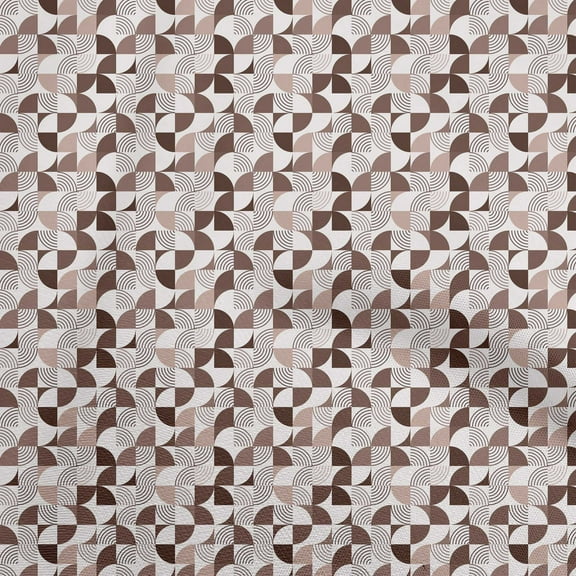 oneOone Cotton Flex Brown Fabric Geometric Dress Material Fabric Print Fabric By The Yard 40 Inch Wide