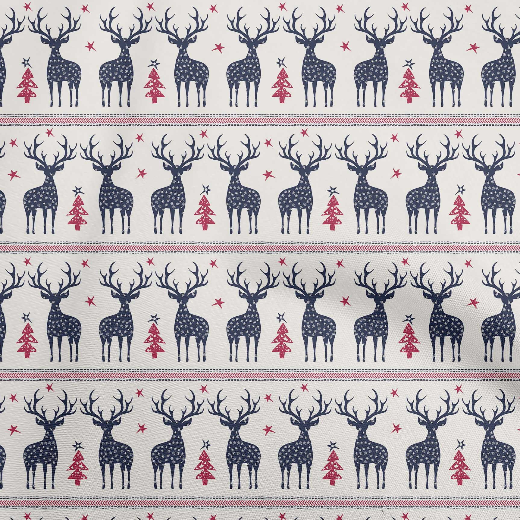 oneOone Cotton Flex Dark Blue Fabric Christmas Lumberjeck Craft Projects Decor Fabric Printed By The Yard 40 Inch Wide