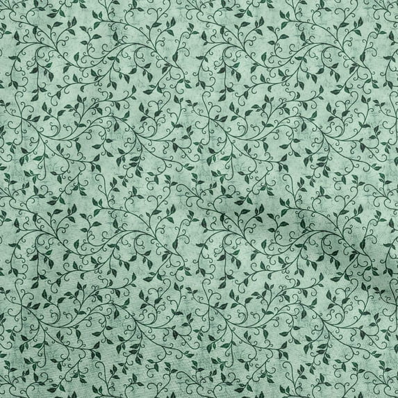 oneOone Cotton Flex Dark Green Fabric Asian Leaf Diy Clothing Quilting Fabric Print Fabric By Yard 40 Inch Wide