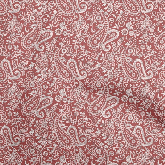 oneOone Cotton Flex Dark Peach Fabric Paisley Sewing Material Print Fabric By The Yard 40 Inch Wide-YQ