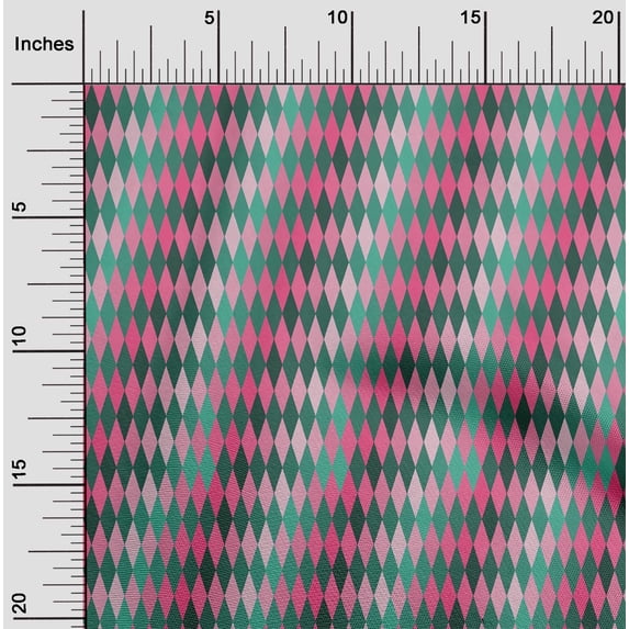 oneOone Cotton Flex Dark Pink Fabric Argyle Check Dress Material Fabric Print Fabric By The Yard 40 Inch Wide