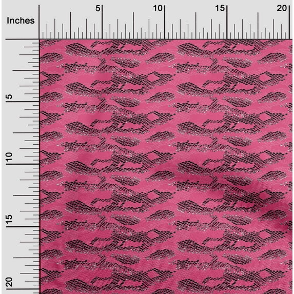 oneOone Cotton Flex Dark Pink Fabric Snake Animal Skin Sewing Fabric By The Yard Printed Diy Clothing Sewing Supplies 40 Inch Wide