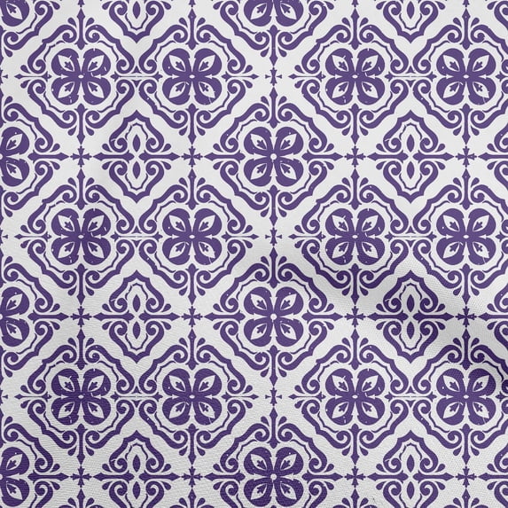 oneOone Cotton Flex Dark Purple Fabric Mosaic Fabric For Sewing Printed Craft Fabric By The Yard 40 Inch Wide