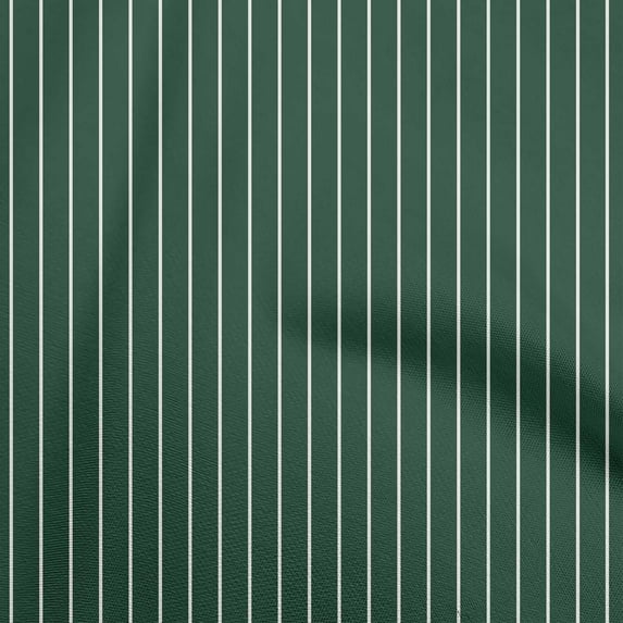 oneOone Cotton Flex Dark Teal Green Fabric Stripes Sewing Material Print Fabric By The Yard 40 Inch Wide