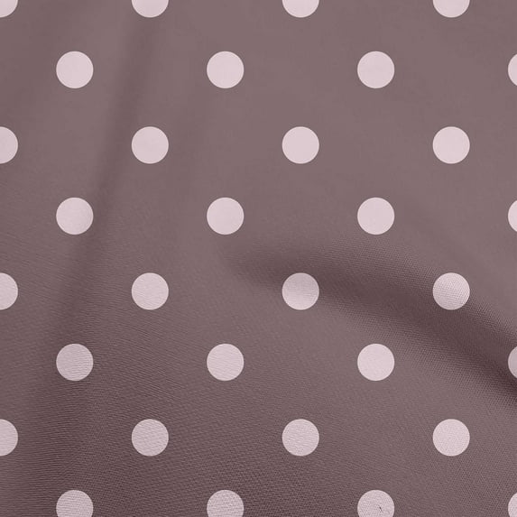 oneOone Cotton Flex Dusty Brown Fabric Polka Fabric For Sewing Printed Craft Fabric By The Yard 40 Inch Wide