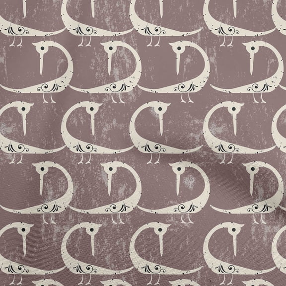 oneOone Cotton Flex Dusty Rose Fabric Abstract Bird Quilting Supplies Print Sewing Fabric By The Yard 40 Inch Wide-UE