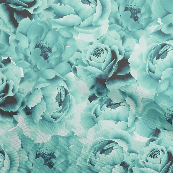 oneOone Cotton Flex Dusty Teal Green Fabric Floral Diy Clothing Quilting Fabric Print Fabric By Yard 40 Inch Wide