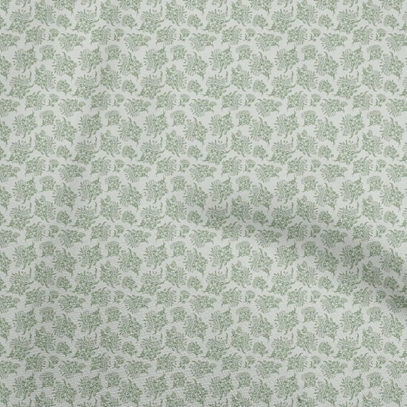 oneOone Cotton Flex Dusty Teal Green Fabric Toile Fabric For Sewing Printed Craft Fabric By The Yard 40 Inch Wide