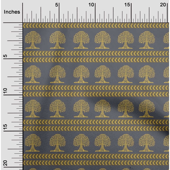 oneOone Cotton Flex Fabric Arrow & Tree Block Print Sewing Fabric BTY 40 Inch Wide