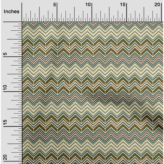 oneOone Cotton Flex Fabric Chevron Geometric Print Fabric BTY 40 Inches Wide