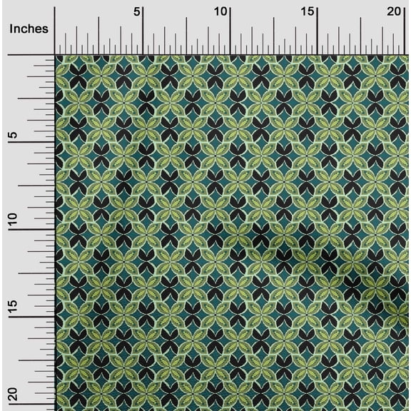 oneOone Cotton Flex Fabric Floral Flame Stitch Print Sewing Fabric BTY 40 Inch Wide