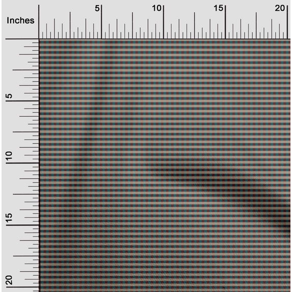 oneOone Cotton Flex Fabric Gingham Check Print Fabric By The Yard 40 Inch Wide