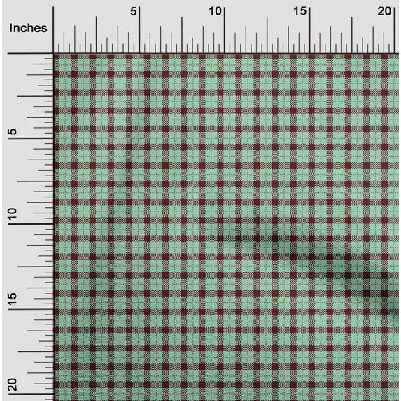oneOone Cotton Flex Fabric Gingham Check Printed Craft Fabric BTY 40 Inch Wide