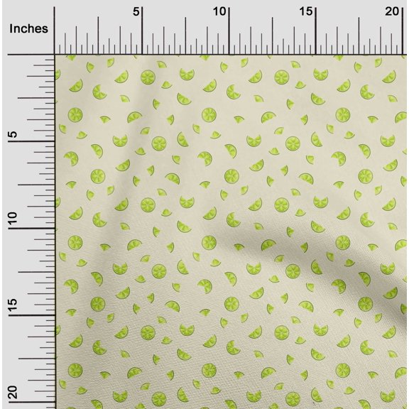 oneOone Cotton Flex Fabric Lemon Slice Vegetable Print Fabric by The Yard 40 Inch Wide