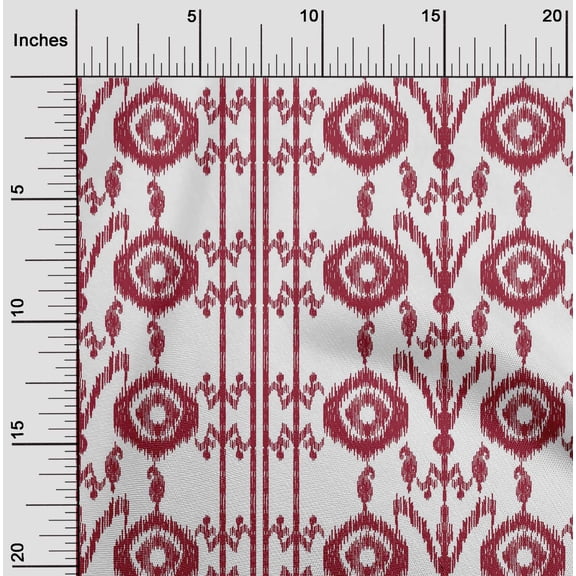 oneOone Cotton Flex Fabric Paisley|Stripe & Circle Ikat Print Fabric BTY 40 Inch Wide