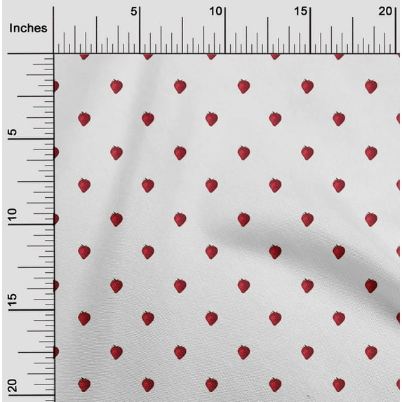 oneOone Cotton Flex Fabric Strawberry Fruit Printed Craft Fabric BTY 40 Inch Wide