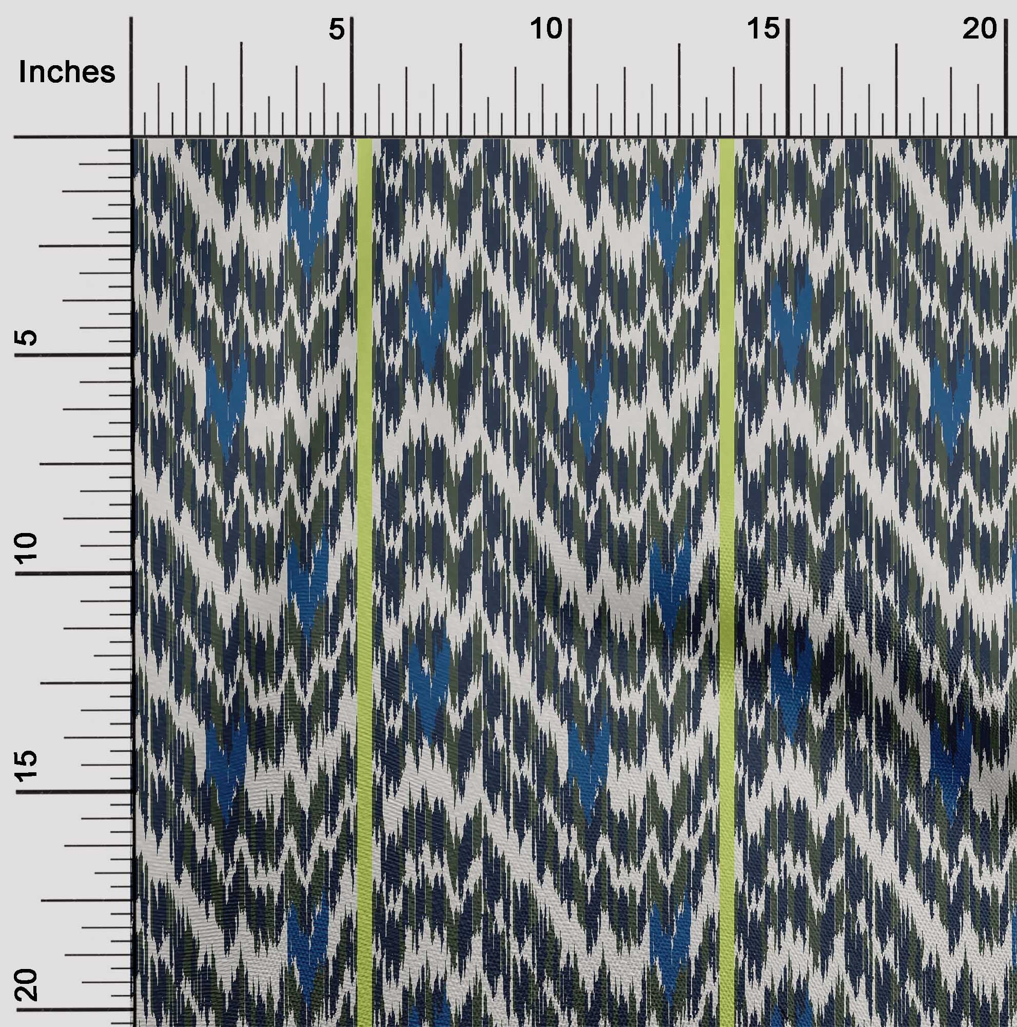 oneOone Cotton Flex Fabric Stripe & Chevron Ikat Print Fabric By The ...