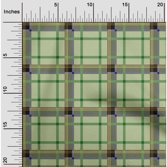 oneOone Cotton Flex Fabric Tartan Check Print Fabric BTY 40 Inch Wide