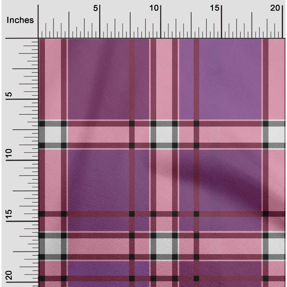 oneOone Cotton Flex Fabric Tartan Check Print Fabric By Yard 40 Inch Wide