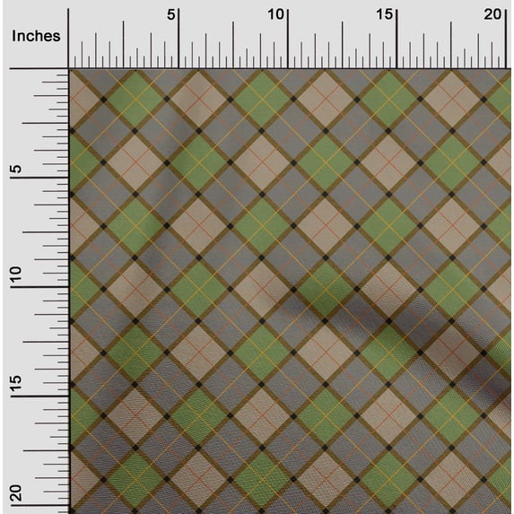 oneOone Cotton Flex Fabric Tartan Check Print Sewing Fabric BTY 40 Inch Wide