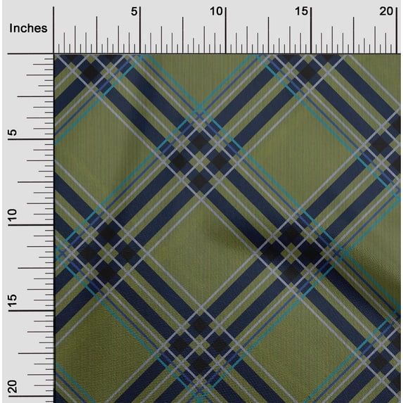 oneOone Cotton Flex Fabric Tartan Check Print Sewing Fabric BTY 40 Inch Wide