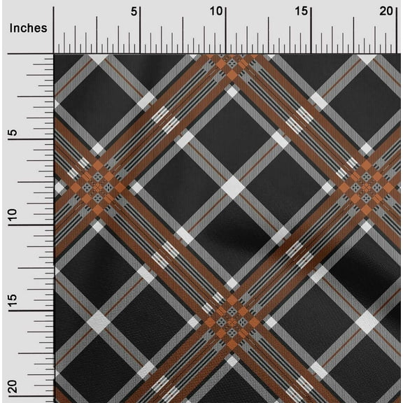 oneOone Cotton Flex Fabric Tartan Check Print Sewing Fabric BTY 40 Inch Wide