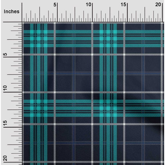 oneOone Cotton Flex Fabric Tartan Check Printed Craft Fabric BTY 40 Inch Wide