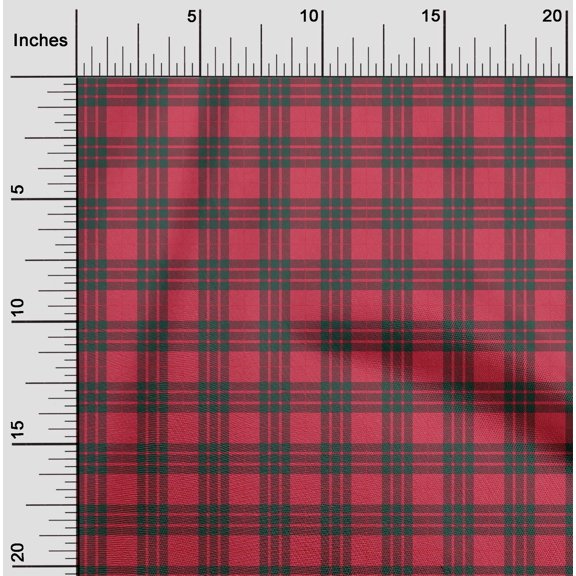 oneOone Cotton Flex Fabric Tartan Check Printed Fabric 1 Yard 40 Inch Wide