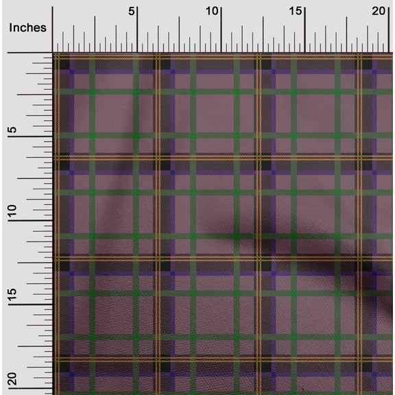 oneOone Cotton Flex Fabric Tartan Check Printed Fabric 1 Yard 40 Inch Wide