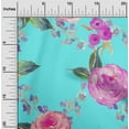 thumbnail image 1 of oneOone Cotton Flex Fabric Watercolor Leaves & Peony Floral Print Fabric BTY 40 Inch Wide, 1 of 4