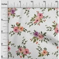 thumbnail image 1 of oneOone Cotton Flex Fabric Watercolor Leaves & Peony Floral_Printed Fabric 1 Yard 40 Inch Wide, 1 of 4