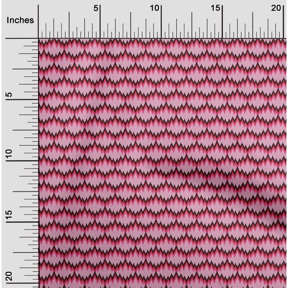 oneOone Cotton Flex Fabric Zig Zag Flame Stitch_Printed Fabric 1 Yard 40 Inch Wide