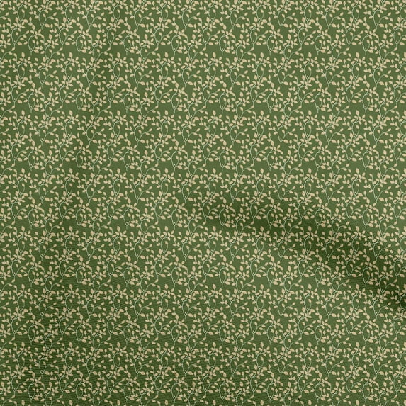 oneOone Cotton Flex Forest Green Fabric Leaf Dress Material Fabric Print Fabric By The Yard 40 Inch Wide