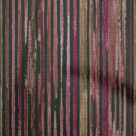 oneOone Cotton Flex Fuschia Pink Fabric Striped Line Dress Material Fabric Print Fabric By The Yard 40 Inch Wide