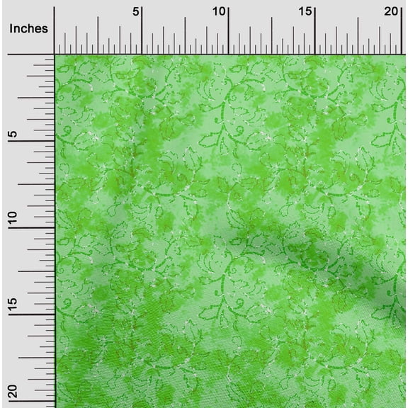 oneOone Cotton Flex Green Fabric Batik Fabric For Sewing Printed Craft Fabric By The Yard 40 Inch Wide - NU