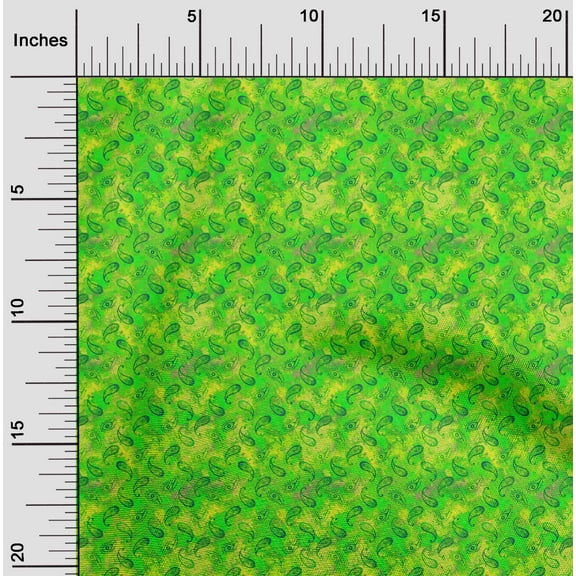 oneOone Cotton Flex Green Fabric Batik Sewing Fabric By The Yard Printed Diy Clothing Sewing Supplies 40 Inch Wide