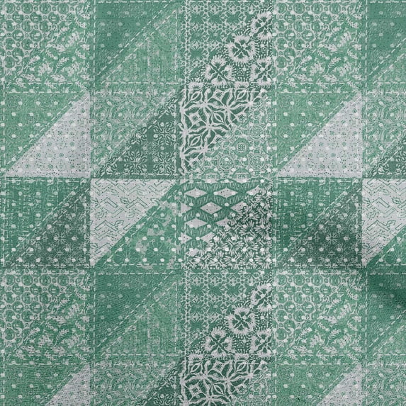 oneOone Cotton Flex Green Fabric Mix Block Pattern Sewing Craft Projects Fabric Prints By Yard 40 Inch Wide