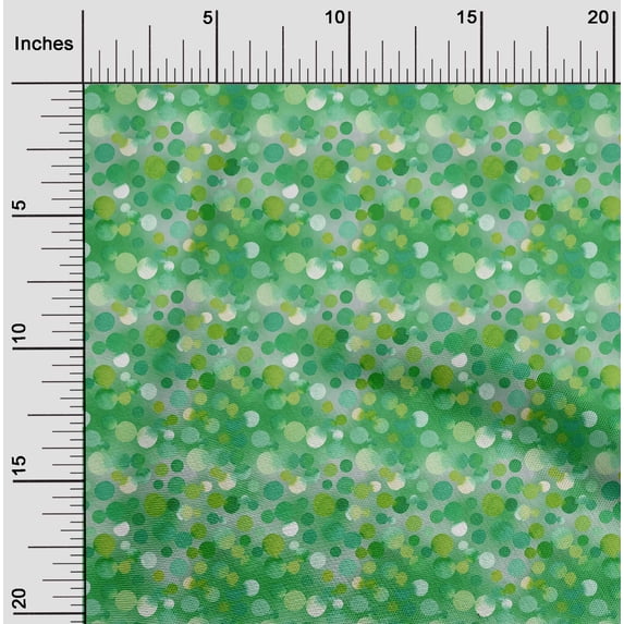 oneOone Cotton Flex Green Fabric Texture & Colorful Dots Fabric For Sewing Printed Craft Fabric By The Yard 40 Inch Wide