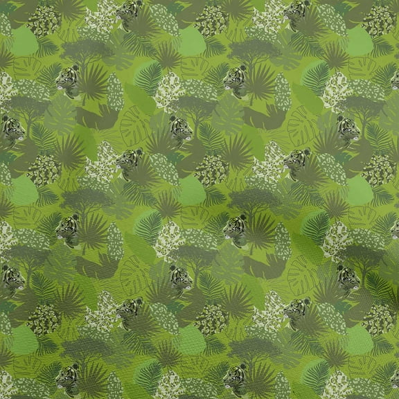 oneOone Cotton Flex Green Fabric Tropical Leaf Dress Material Fabric Print Fabric By The Yard 40 Inch Wide
