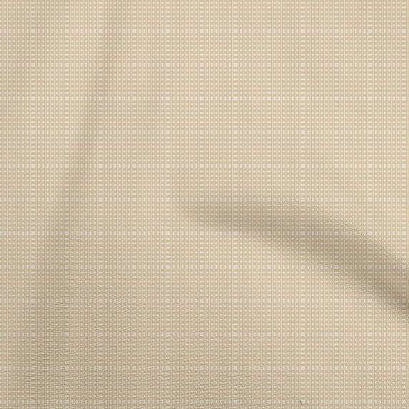 oneOone Cotton Flex Light Beige Fabric Stripe & Polka Dress Material Fabric Print Fabric By The Yard 40 Inch Wide