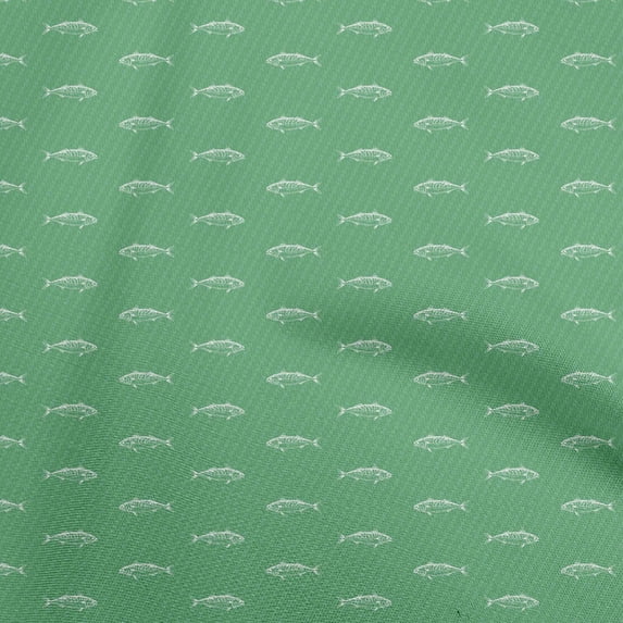 oneOone Cotton Flex Light Green Fabric Fish Fabric For Sewing Printed Craft Fabric By The Yard 40 Inch Wide