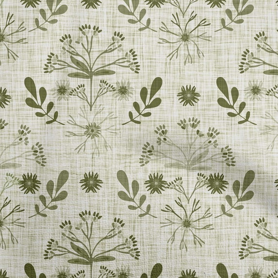 oneOone Cotton Flex Light Green Fabric Floral Diy Clothing Quilting Fabric Print Fabric By Yard 40 Inch Wide