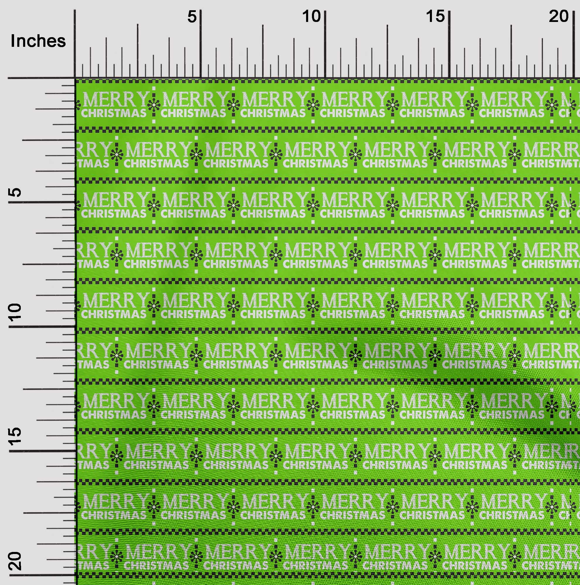 oneOone Cotton Flex Light Green Fabric Merry Christmas Diy Clothing Quilting Fabric Print Fabric By Yard 40 Inch Wide