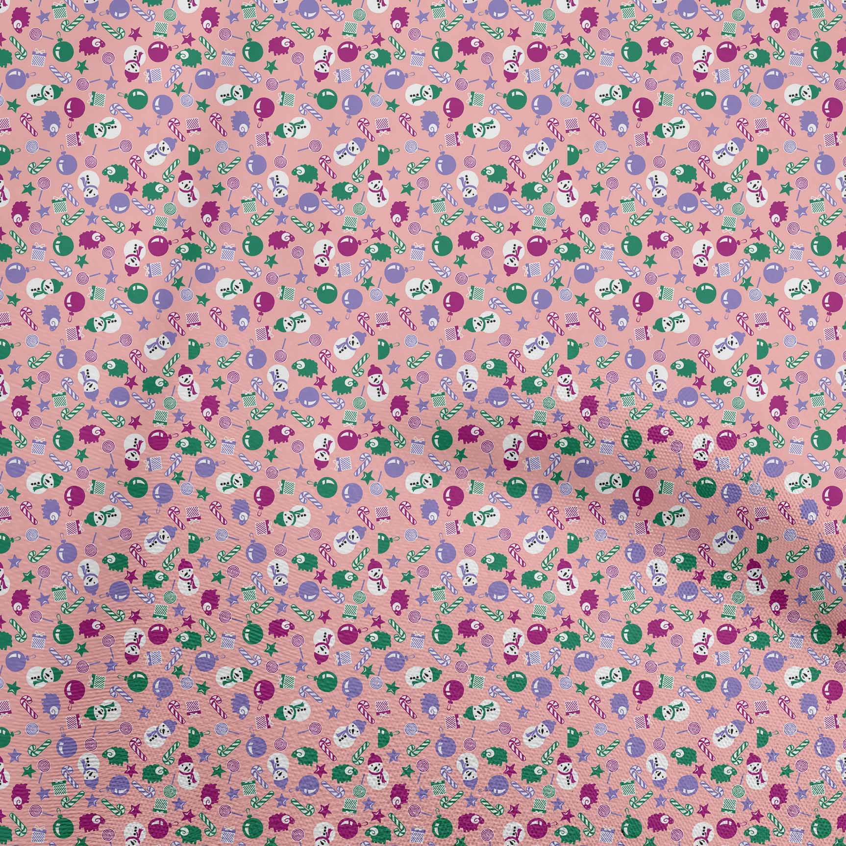 oneOone Cotton Flex Light Pink Fabric Christmas Sewing Craft Projects Fabric Prints By Yard 40 Inch Wide
