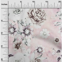 oneOone Cotton Flex Light Pink Fabric Florals Sewing Craft Projects Fabric Prints By Yard 40 Inch Wide