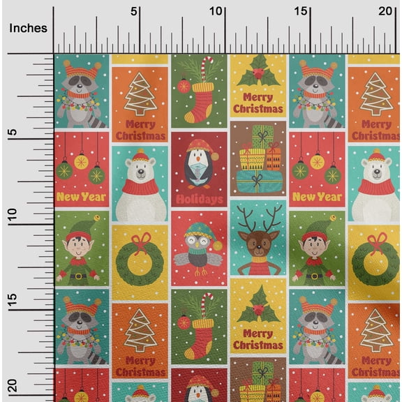 oneOone Cotton Flex Light Red Fabric Christmas Theme Party Diy Clothing Quilting Fabric Print Fabric By Yard 40 Inch Wide