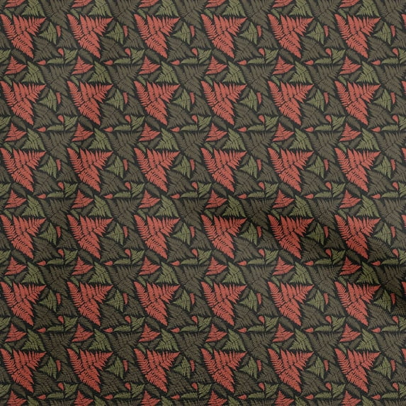 oneOone Cotton Flex Light Red Fabric Tropical Leaf Quilting Supplies Print Sewing Fabric By The Yard 40 Inch Wide