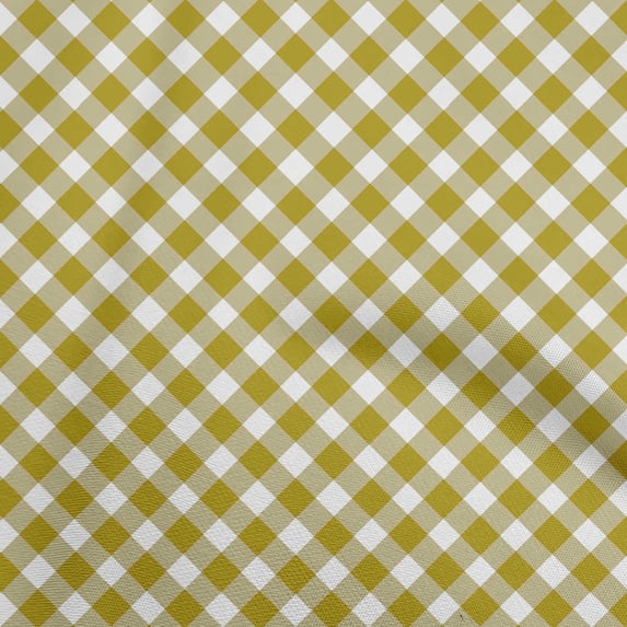 oneOone Cotton Flex Lime Green Fabric Gingham Check Craft Projects Decor Fabric Printed By The Yard 40 Inch Wide