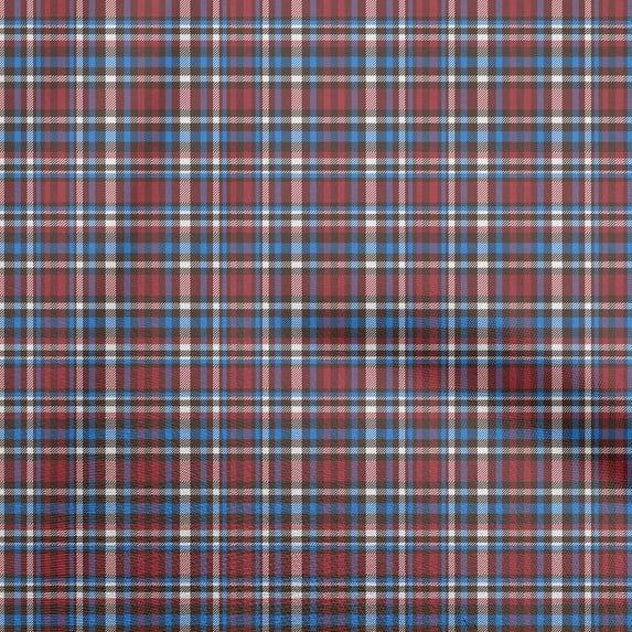 oneOone Cotton Flex Maroon Fabric Plaid Quilting Supplies Print Sewing Fabric By The Yard 40 Inch Wide