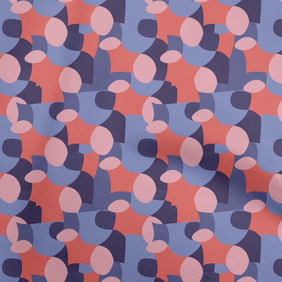 oneOone Cotton Flex Medium Blue Fabric Abstract Sewing Fabric By The Yard Printed Diy Clothing Sewing Supplies 40 Inch Wide